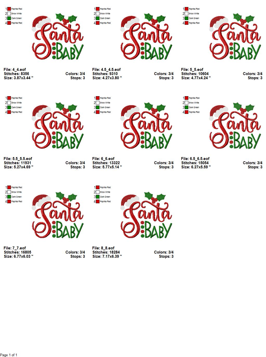 Christmas Santa Baby Machine embroidery design 2 Christmas Santa Baby Machine embroidery design - Image 2