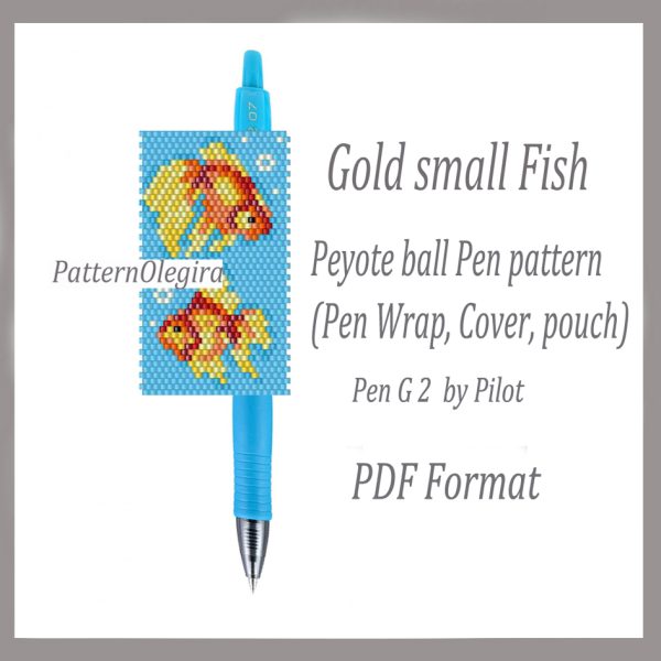 GOLD SMALL FISH bead pattern PDF file