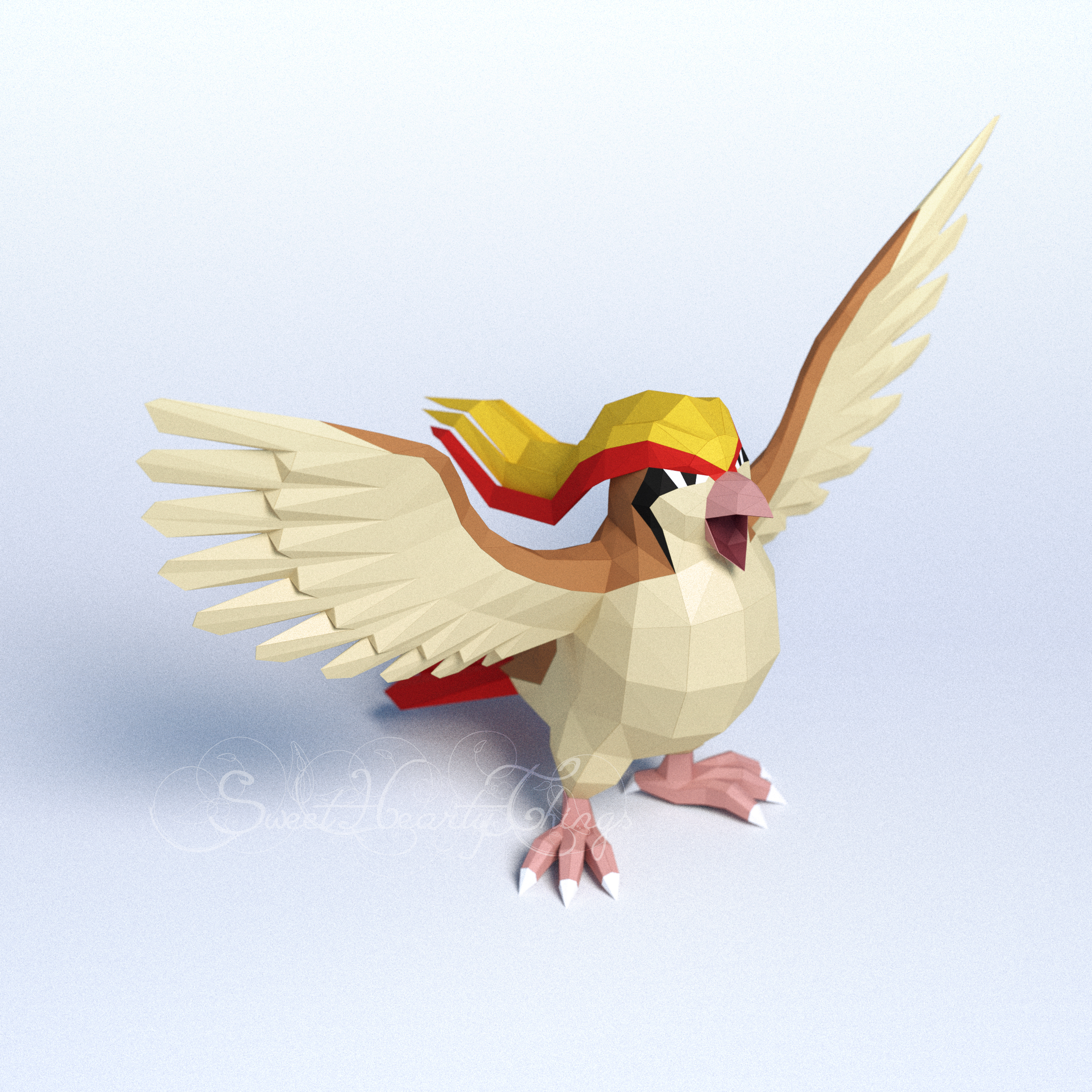 3d Papercraft - Pidgeot - PDF DXF Templates 4 3d Papercraft - Pidgeot - PDF DXF Templates - Image 4
