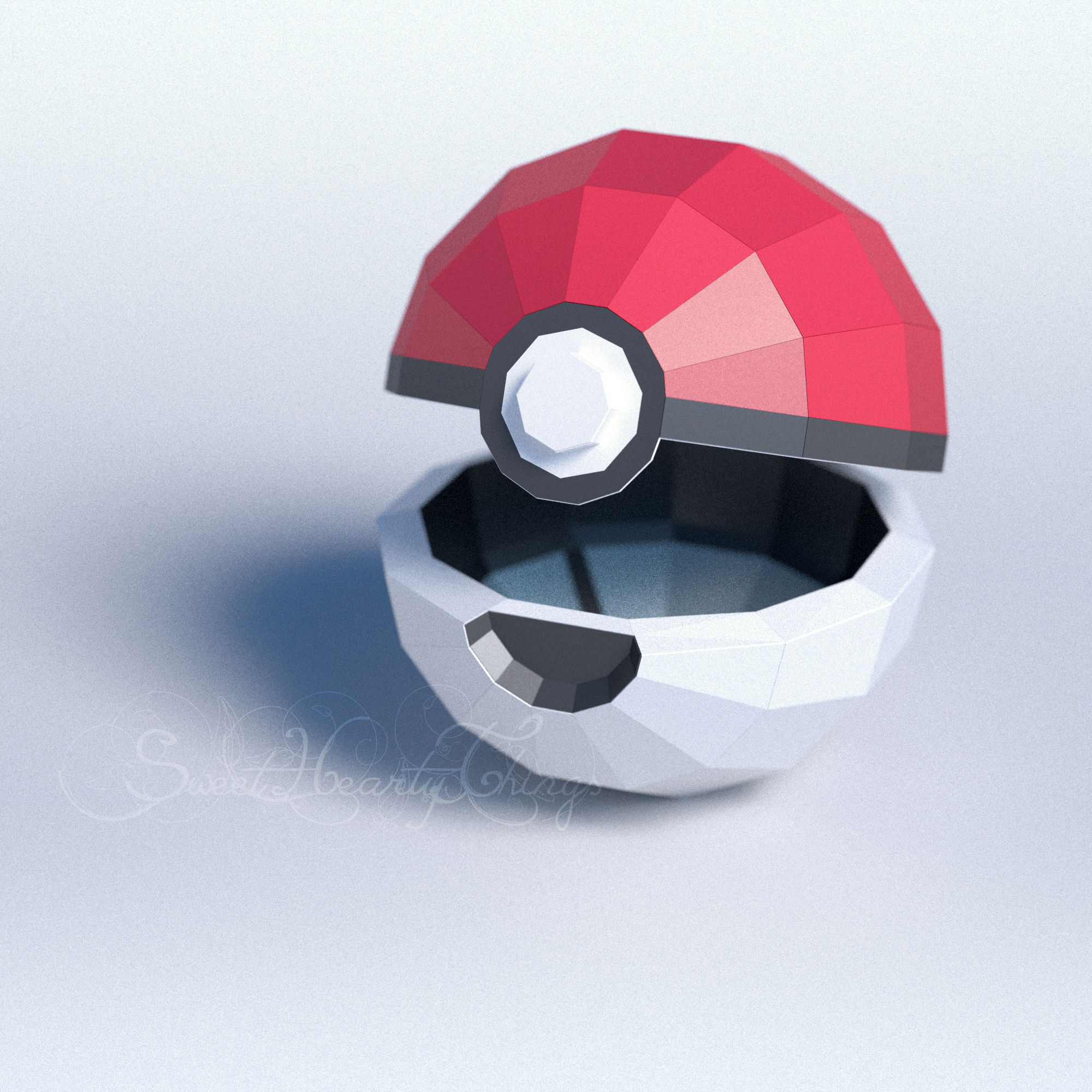 Ilustração editorial: renderização 3d de pokeball isolado em um