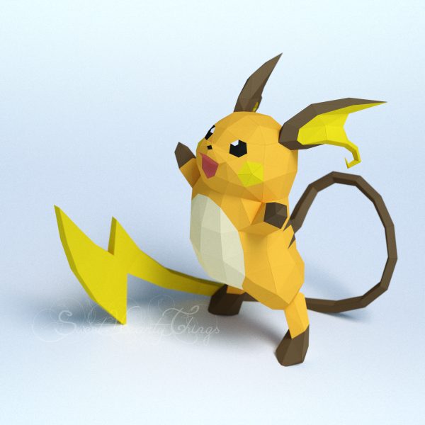 3d Papercraft – Raichu – SVG PDF DXF Templates
