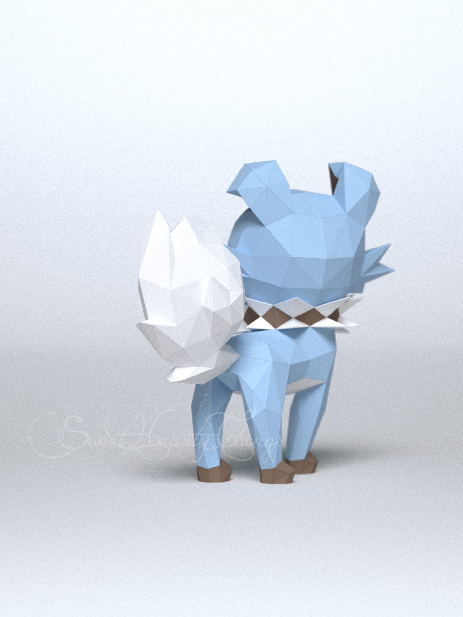 3d Papercraft–Mega Mewtwo X include Shiny–PDF DXF Templates - Crealandia