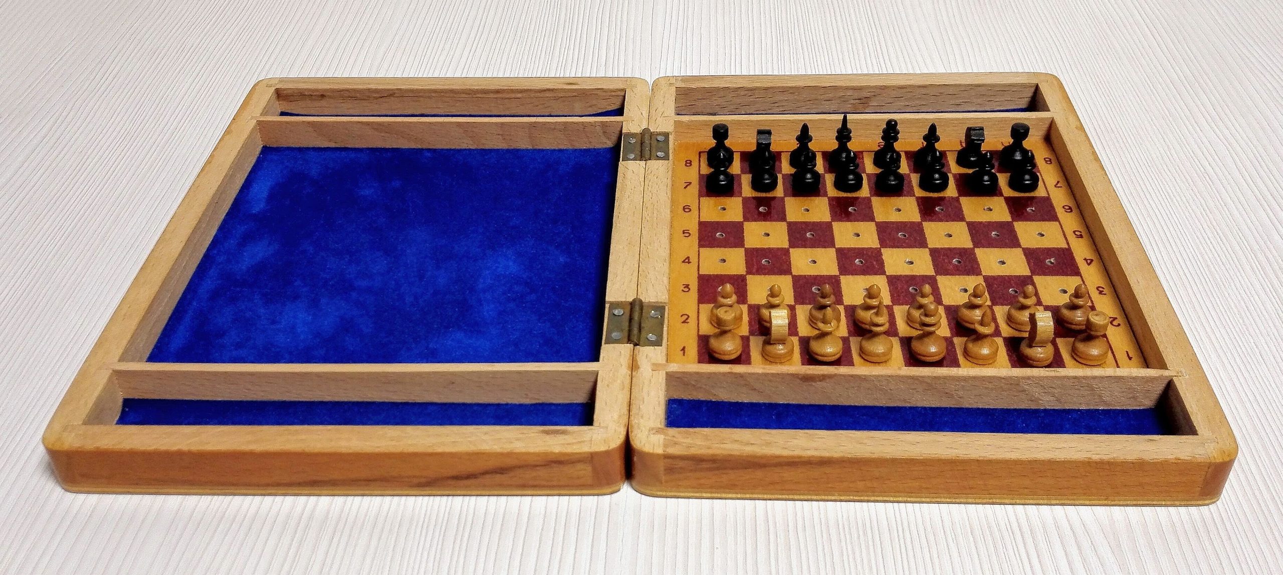 Vintage Wooden Travel Chess Set