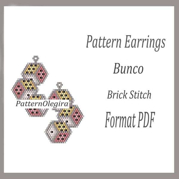 BUNCO Earrings bead pattern PDF file