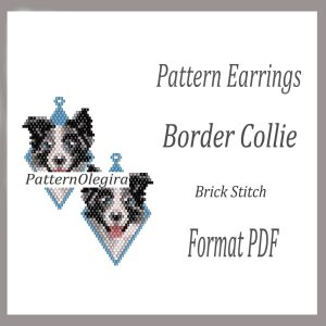 BORDER COLLIE Earrings bead pattern PDF file