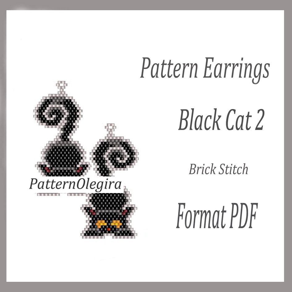 Halloween Black Cat PATTERN for Perler Beads or Cross Stitch 