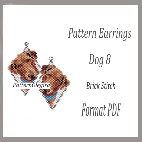 DOG 8 Earrings bead pattern PDF file