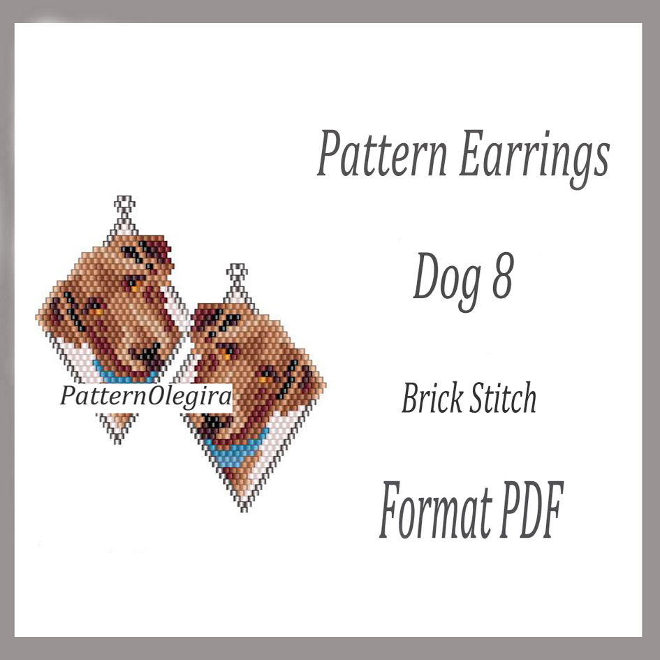 DOG 8 Earrings bead pattern PDF Pattern brick stitch 1 DOG 8 Earrings bead pattern PDF file