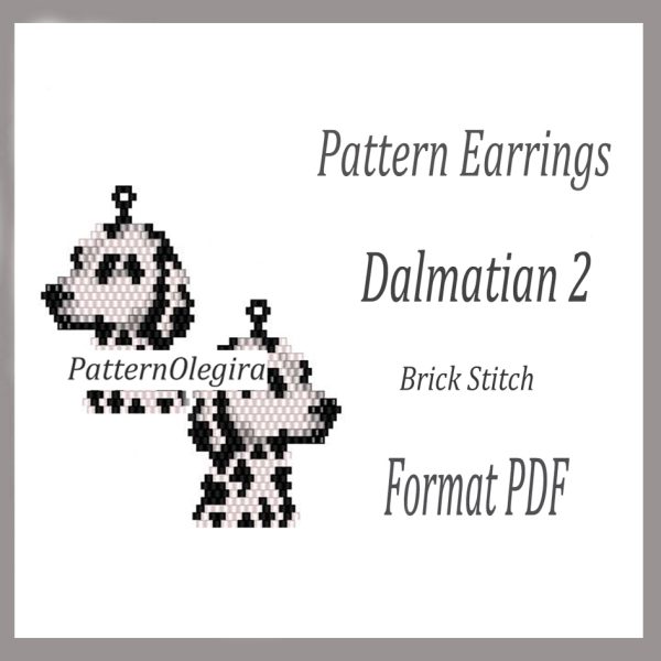 DALMATIAN 2 Earrings bead pattern PDF file