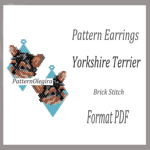 YORKSHIRE TERRIER Earrings bead patterns PDF file