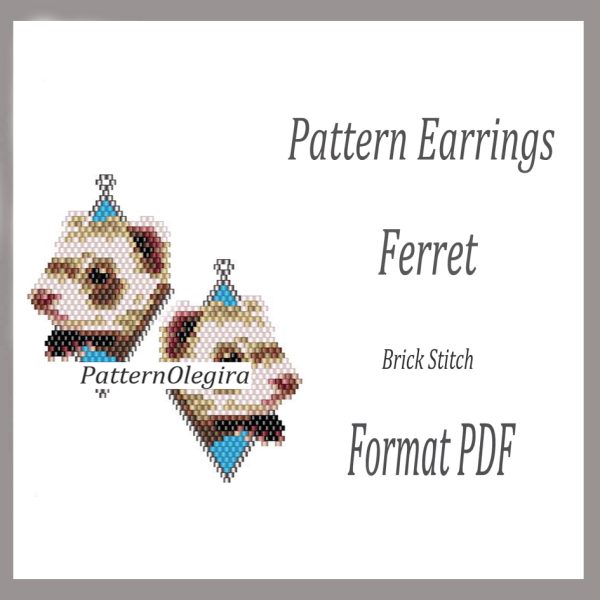 FERRET Earrings bead pattern PDF file