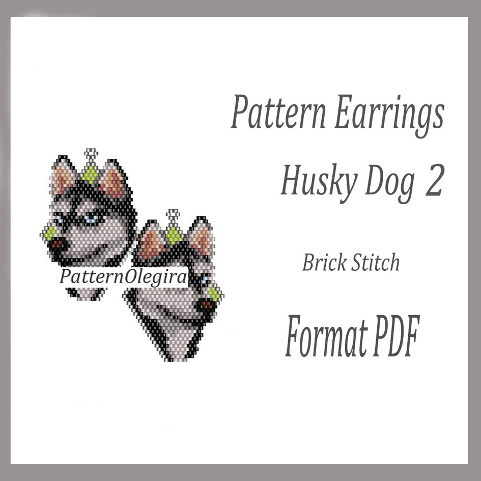 Dog 38 beading earrings Bead pattern dog Olegirabeadpatterns