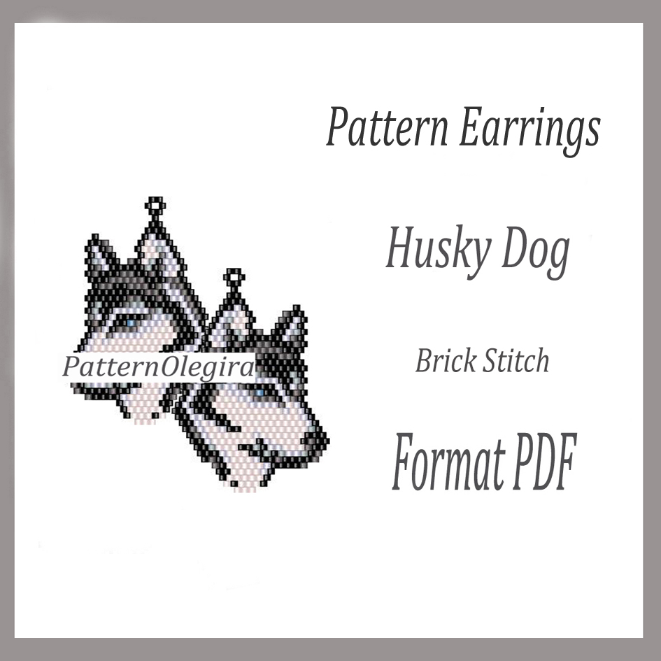 Dog 38 beading earrings Bead pattern dog Olegirabeadpatterns