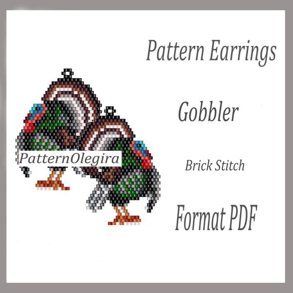 GOBBLER Earrings bead pattern PDF file