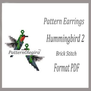 HUMMINGBIRD 2 Earrings bead pattern PDF file