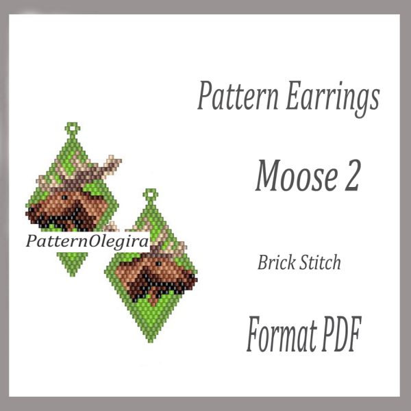 MOOSE 2 Earrings bead pattern PDF file