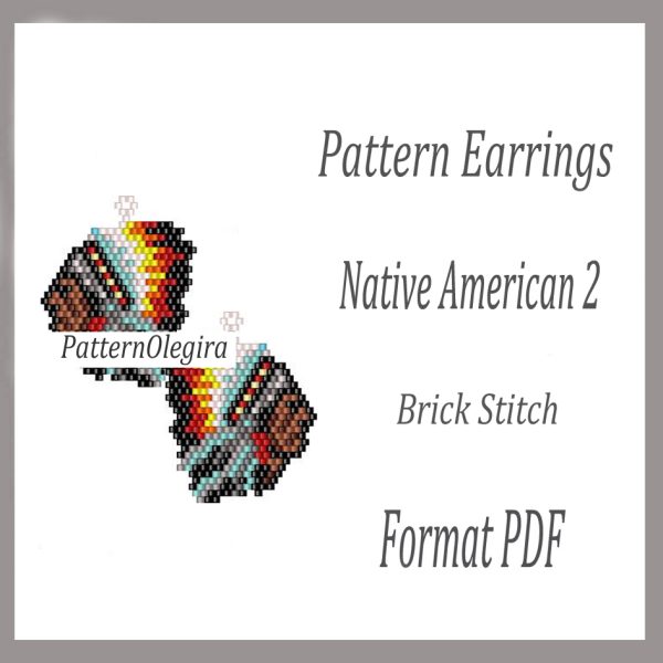 NATIVE AMERICAN 2 Earrings bead pattern PDG file