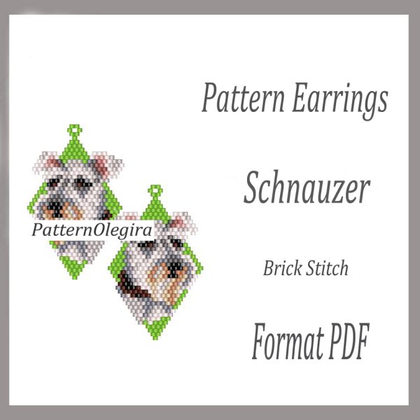SCHNAUZER Earrings bead pattern PDF file