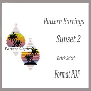 SUNSET 2 Earrings bead pattern PDF file
