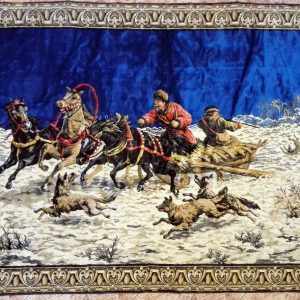 Vintage Soviet Carpet. Natural wall carpet. Antique Rug USSR
