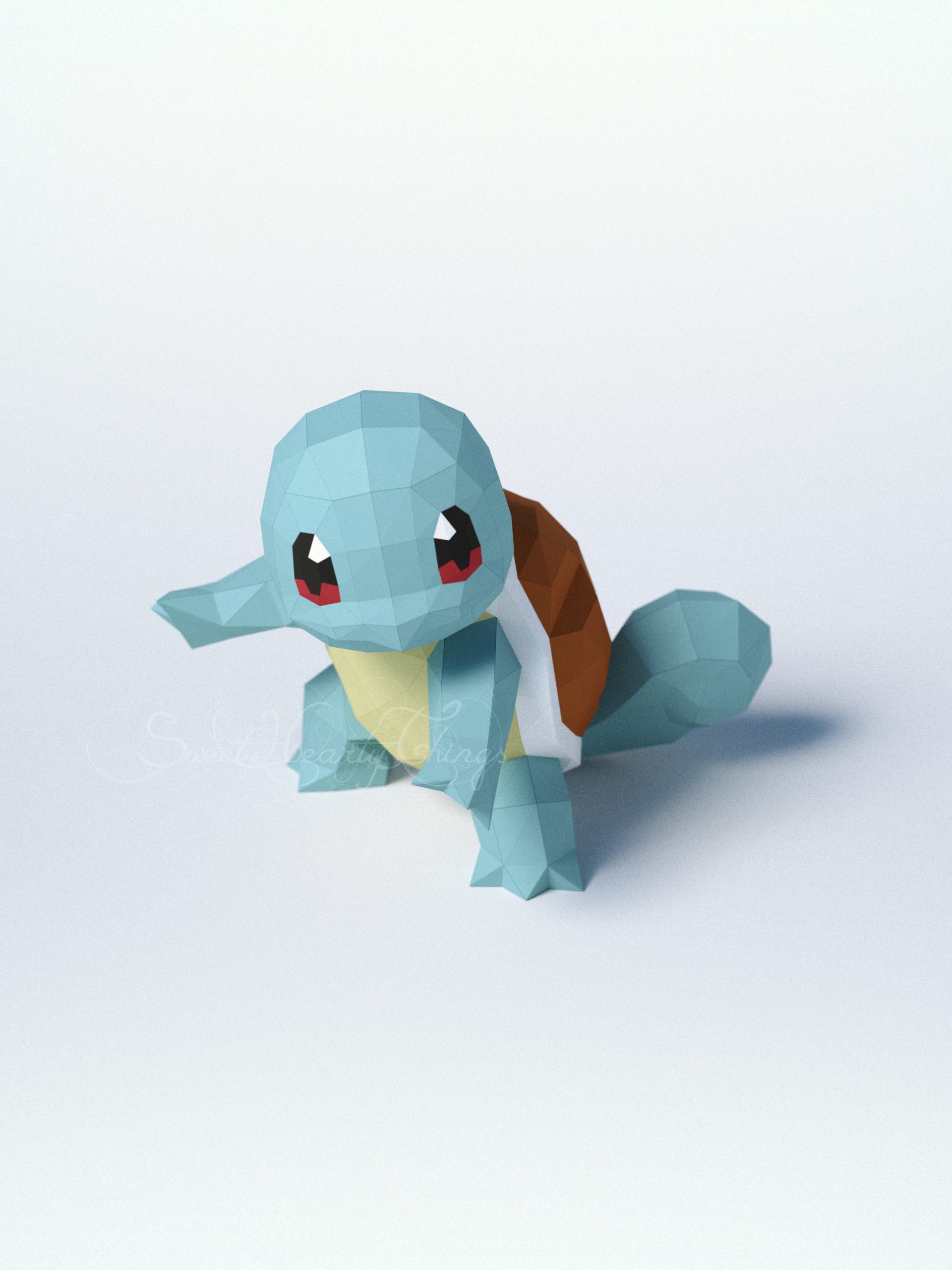 3d Papercraft-Squirtle-PDF SVG DXF Templates 4 3d Papercraft-Squirtle-PDF SVG DXF Templates - Image 4