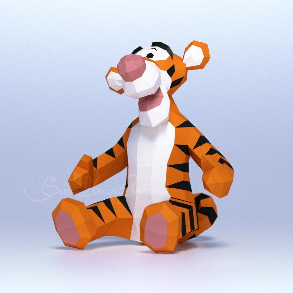 3d Papercraft-Winnie's Friend Tigger-PDF SVG DXF Templates