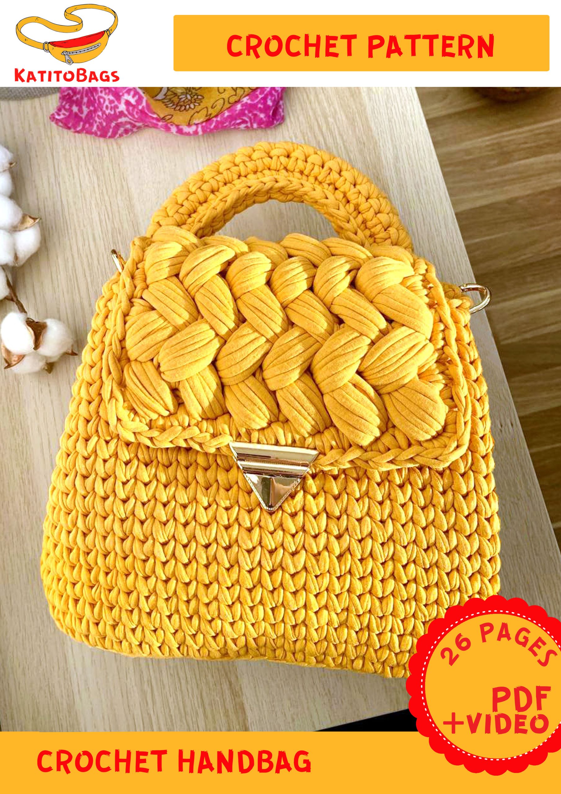 the frankie bag - crochet PATTERN | t-shirt yarn digital download PDF