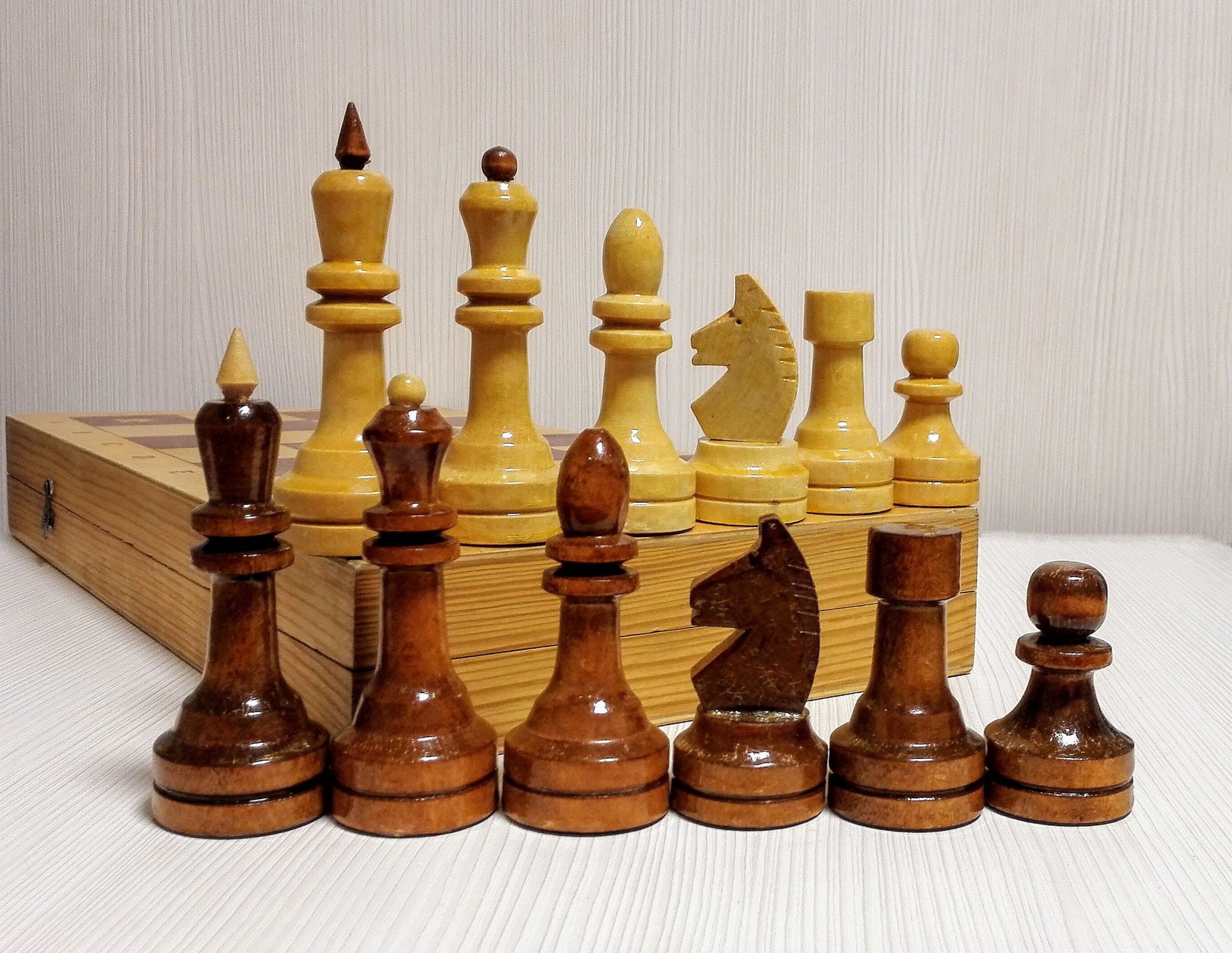 Soviet Chess set Wooden Vintage Queen's Gambit TV series USSR Russia  Antique 60s