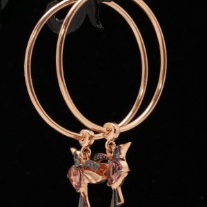 Colibri Bird Paradise Birds Hoop Earrings Ruby 14k Rose Gold Filled 925 silver New Free shipping