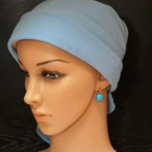 Blue Turquoise Large Dangle Earrings 14k Rose Gold Filled 925 silver New