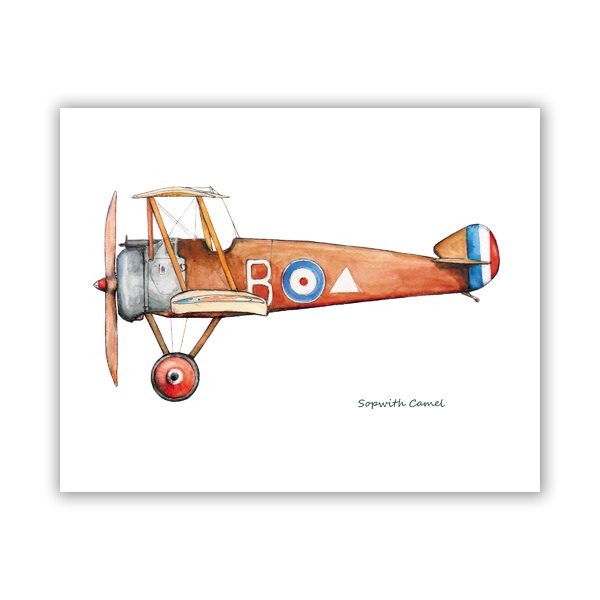Airplane printable print Nursery wall decor Sopwith Camel