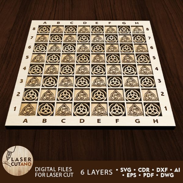 3D CHESS BOARD Laser Cut File