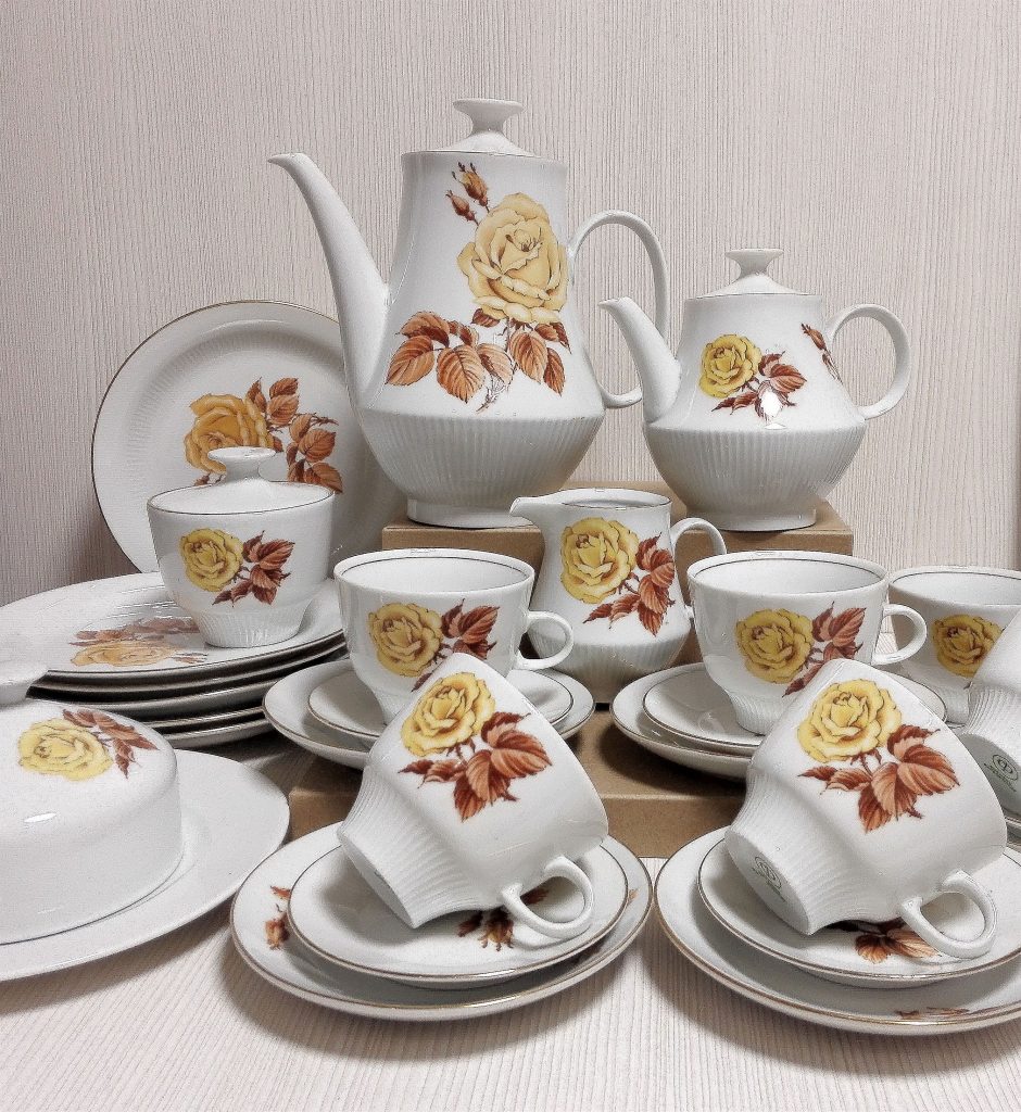 Soviet coffee set for 6 persons, Soviet tea set, Soviet dinner service, Vintage tea coffee set,cup, tea, saucer, tableware, dinner service shops