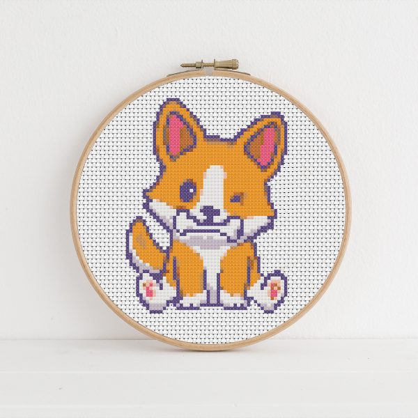 Corgi cross stitch pattern