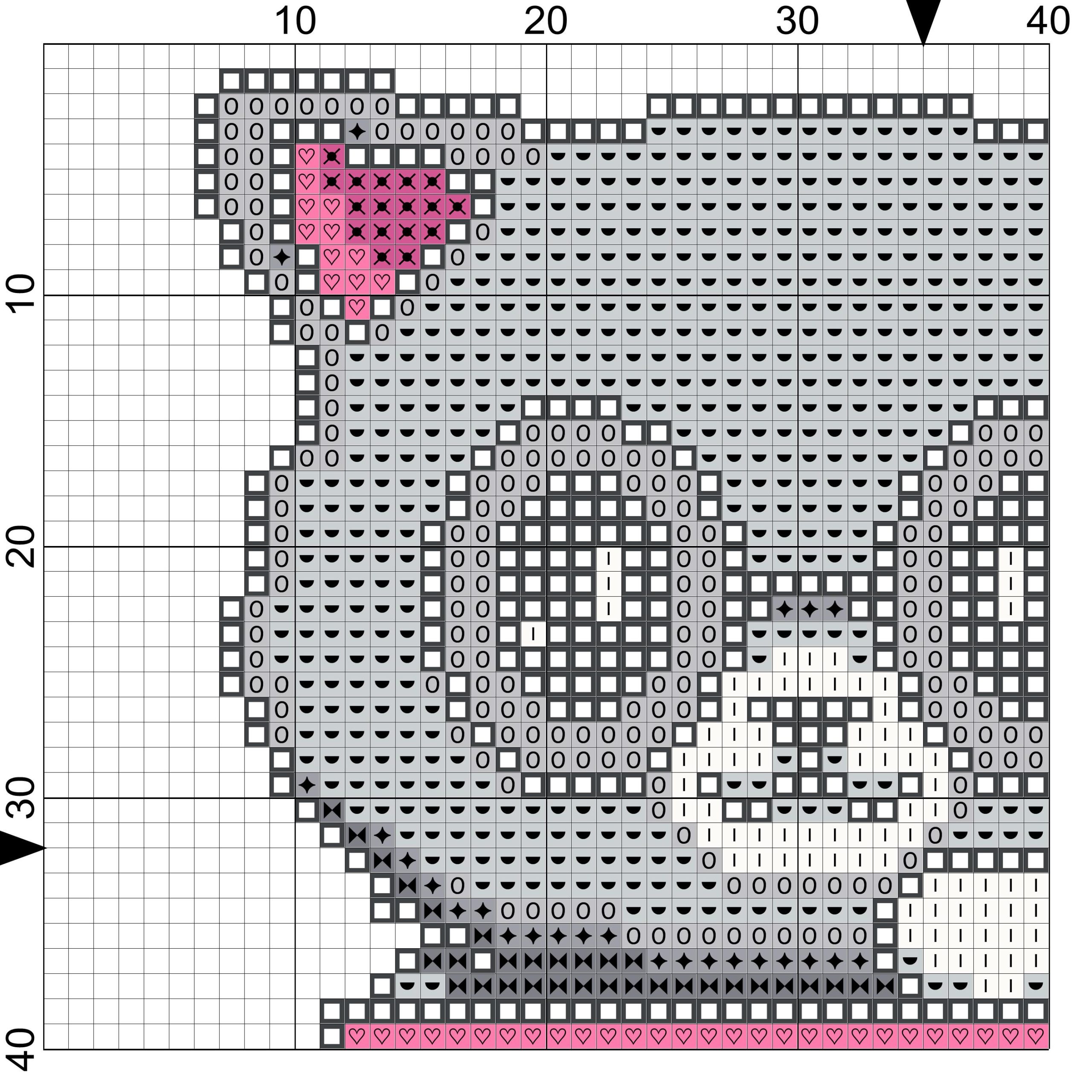 Small cat cross stitch pattern PDF. Cat with laptop