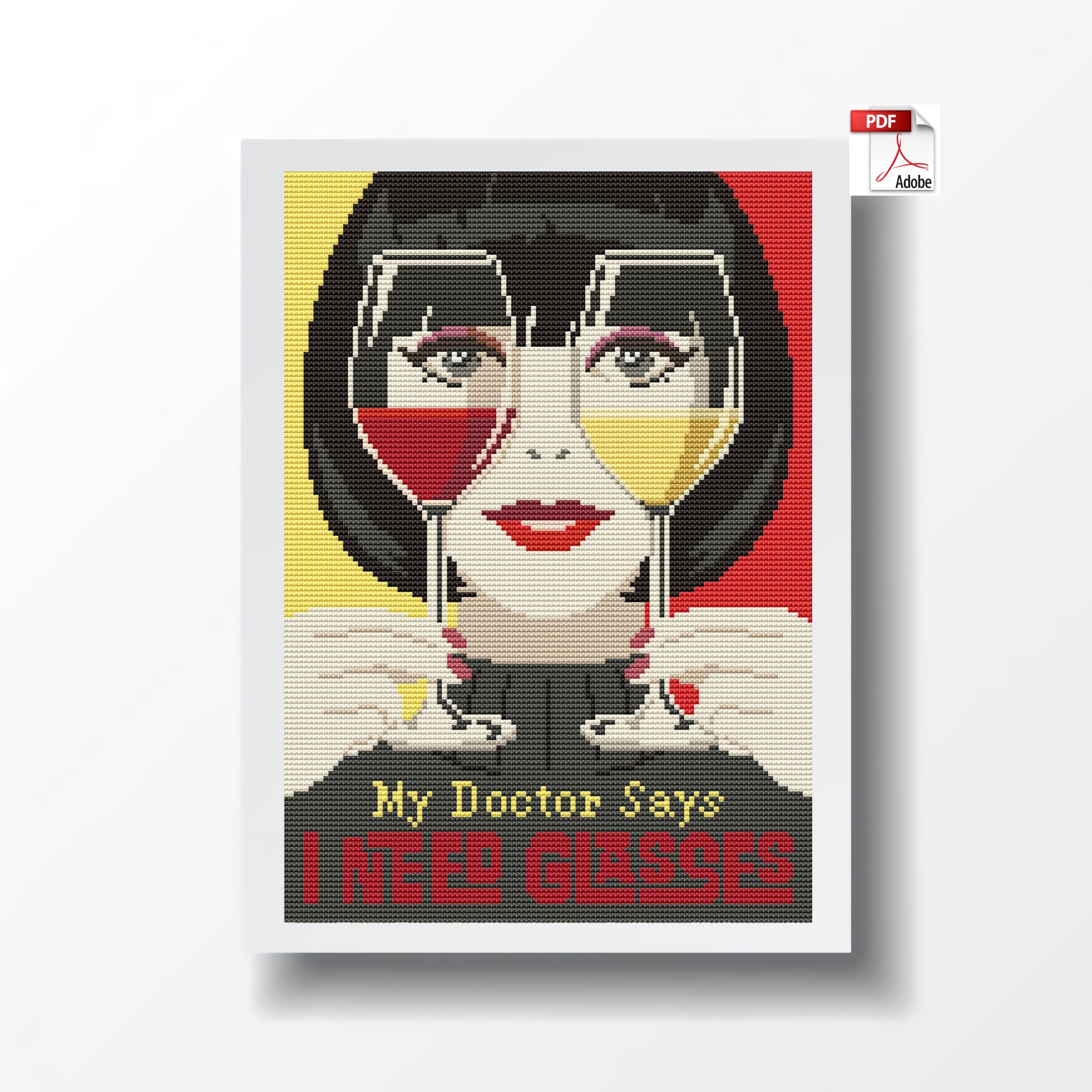 Cross-stitch pattern My doctor says i need glasses! This PDF file is available for instant download. 2022 1 My doctor says i need glasses