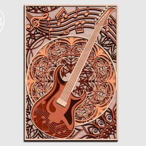 GUITAR Layered Cut Design for Gift