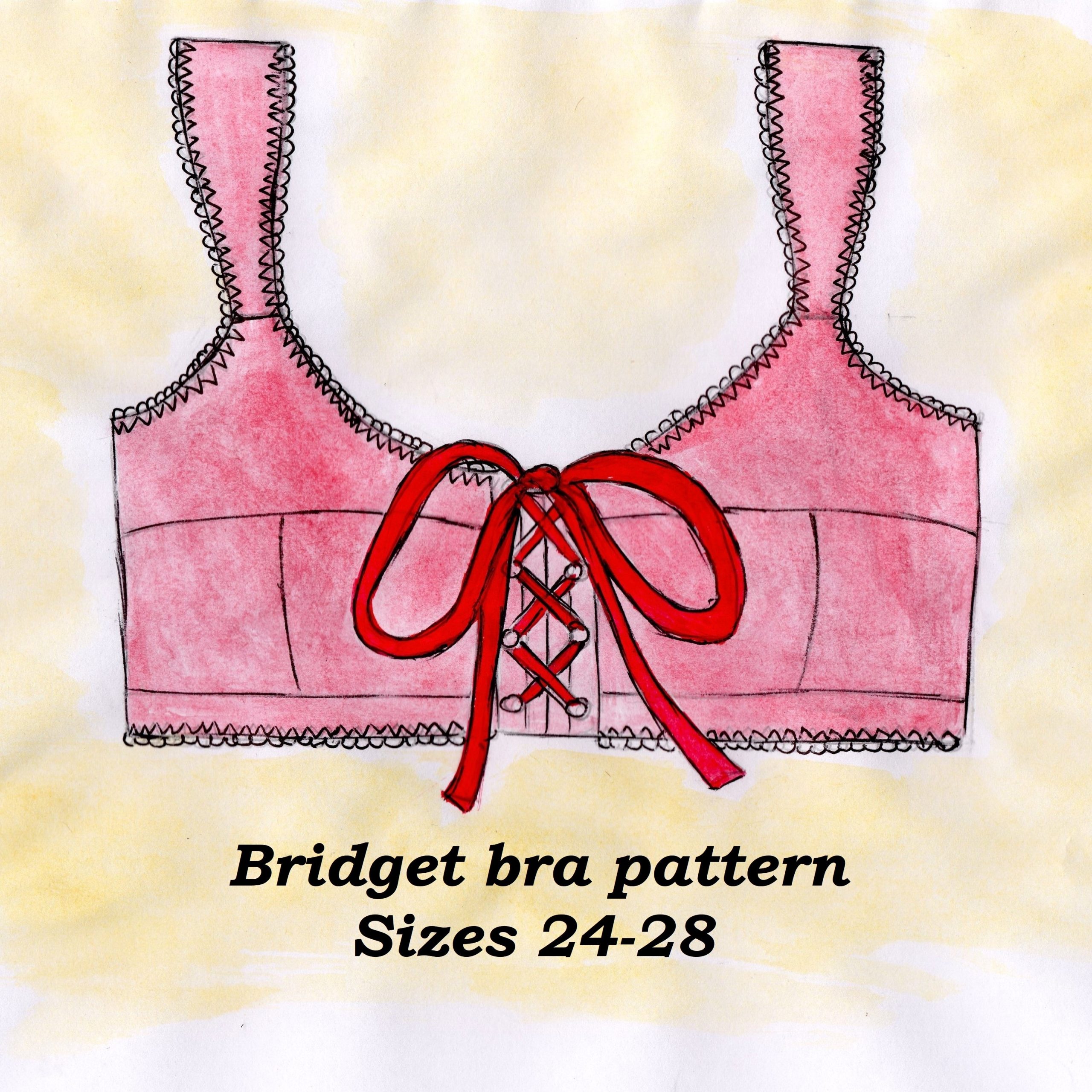 Lace up bra pattern, Cotton bra pattern, Linen bra pattern