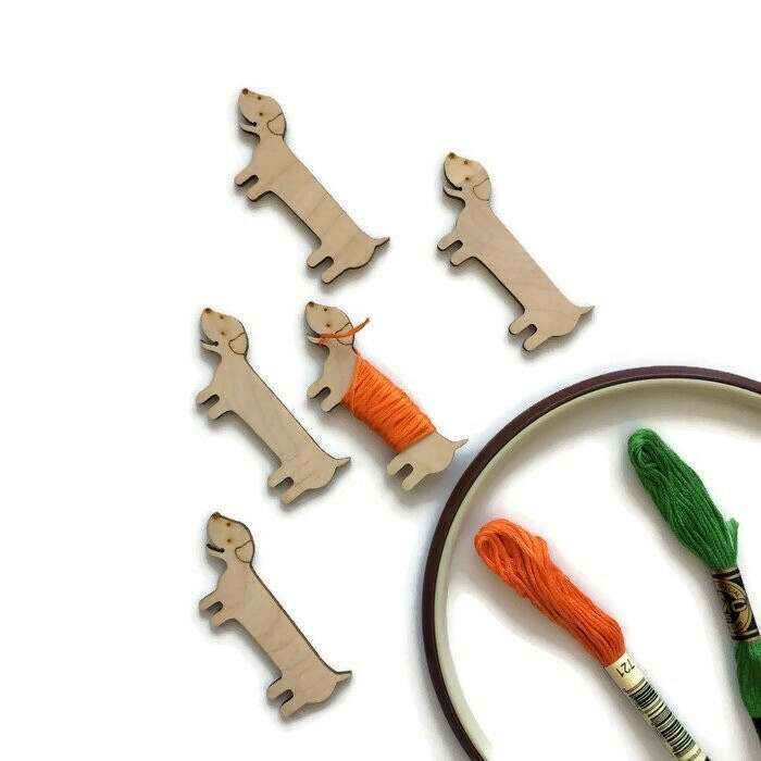 Embroidery Floss Bobbins,10 cute wood bobbins-dogs