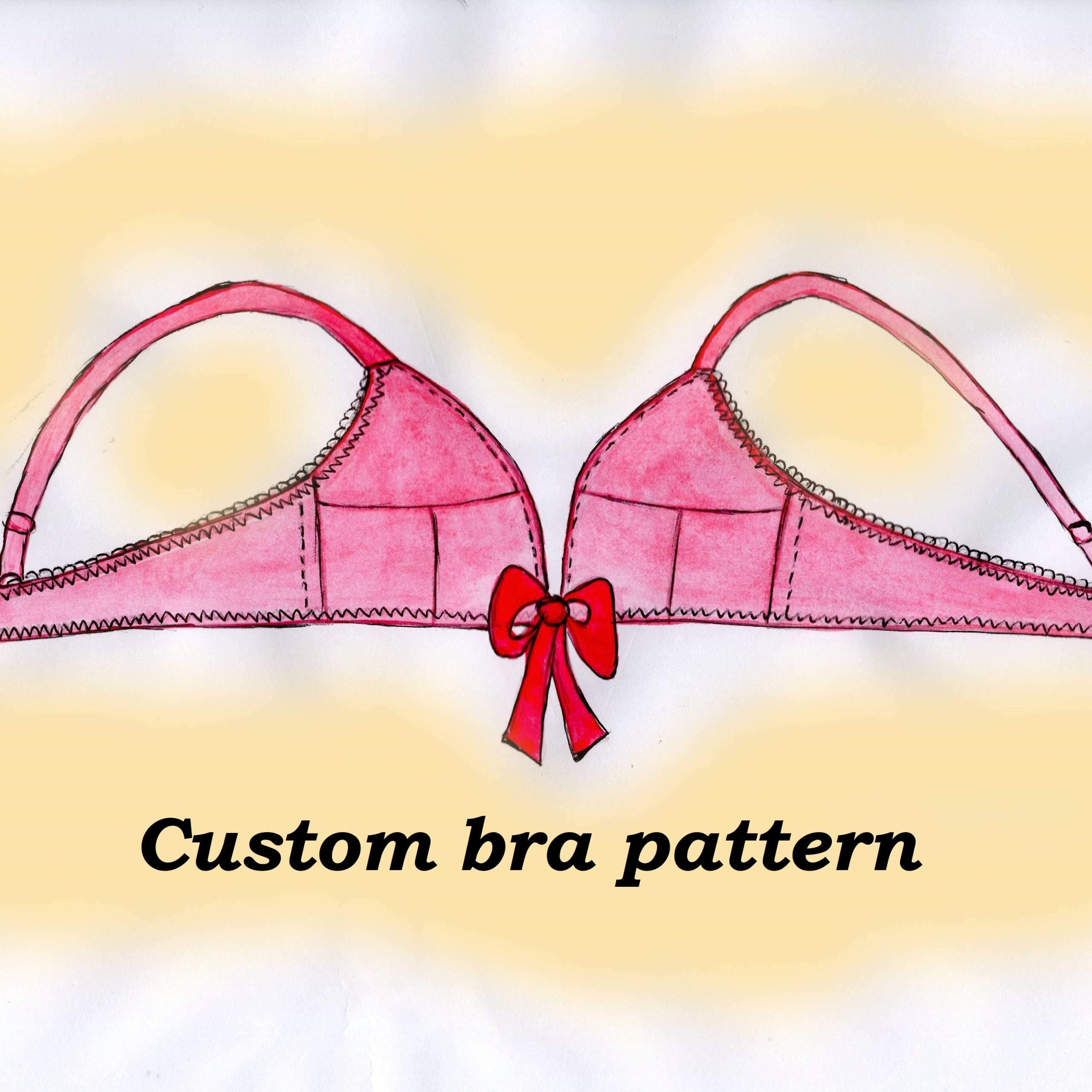 Front closure bralette pattern, Front closure bra pattern