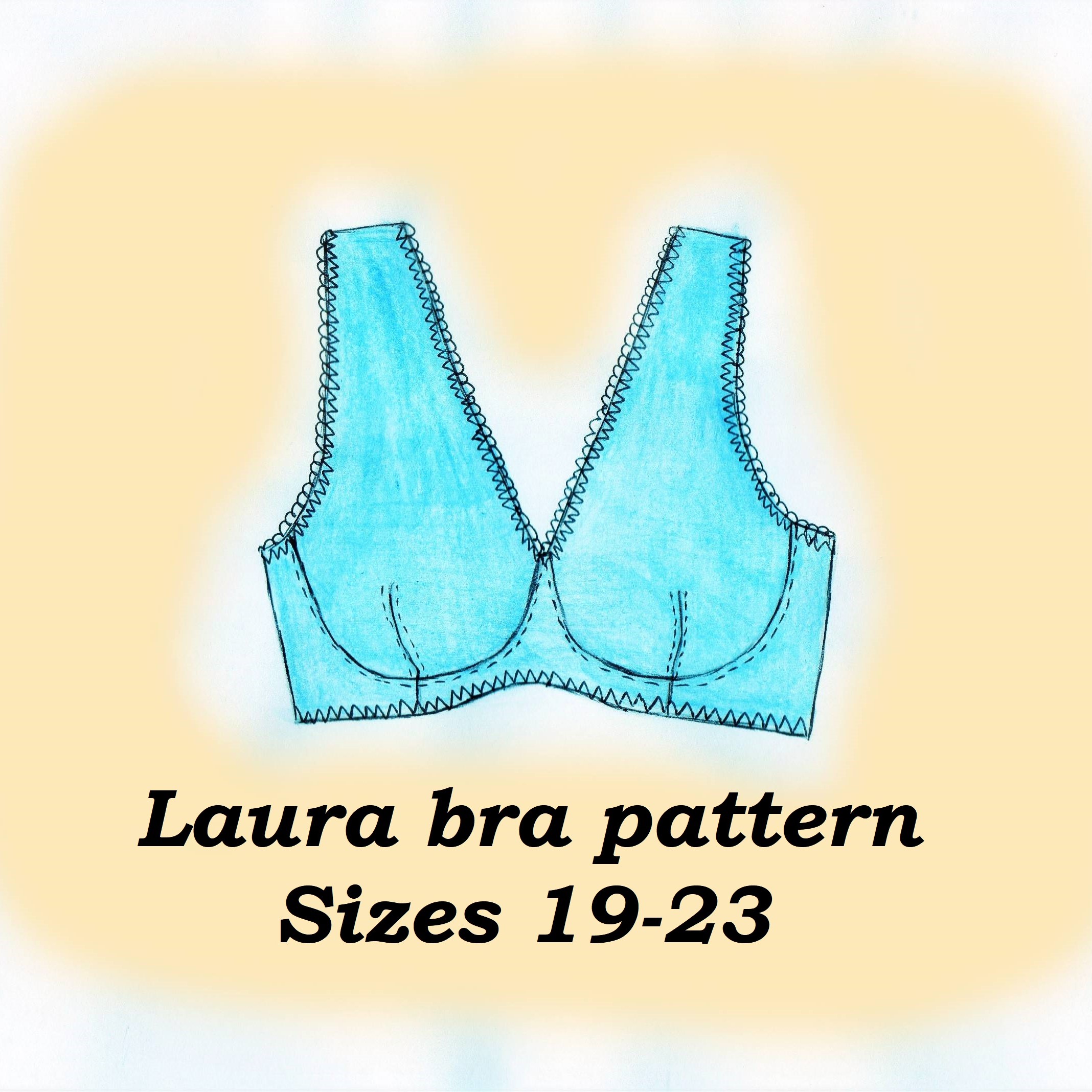 Bra pattern wireless, Elizabeth, Sizes 19-23, Wirefree bra pattern, Bra  pattern small size, Linen bra sewing pattern