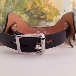Locking bdsm collar leather