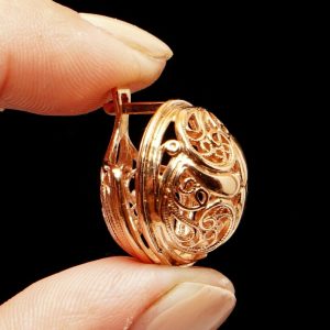 Large Filigree Balls Earrings 14k Rose Gold Filled 925 silver