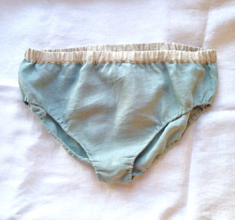 Linen Natural Panties/Knickers of High Rise/ Linen Underwear Eco