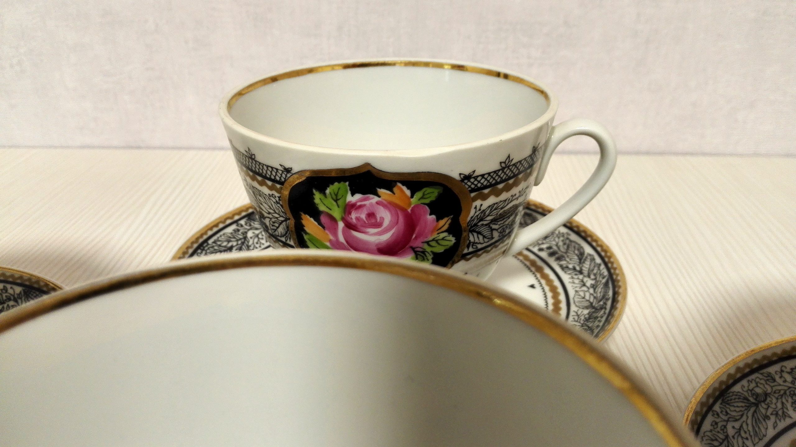 Lomonosov Porcelain Bone China Cup & Saucer Spring Flower Russian LFZ AUTHENTIC 