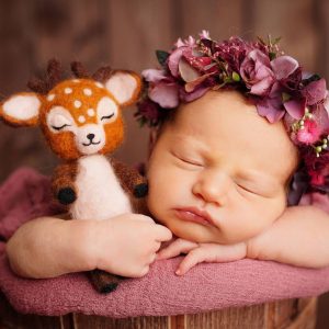 Newborn toy props, Needle felted deer