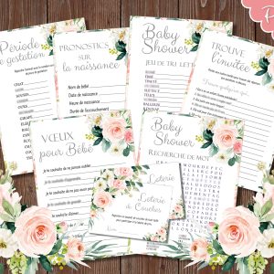 Jeux de Baby Shower French Baby Shower Games Pour Fille Fleurs 02