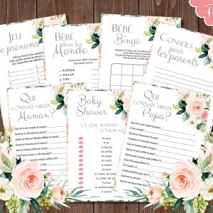Jeux de Baby Shower French Baby Shower Games Pour Fille Fleurs 01