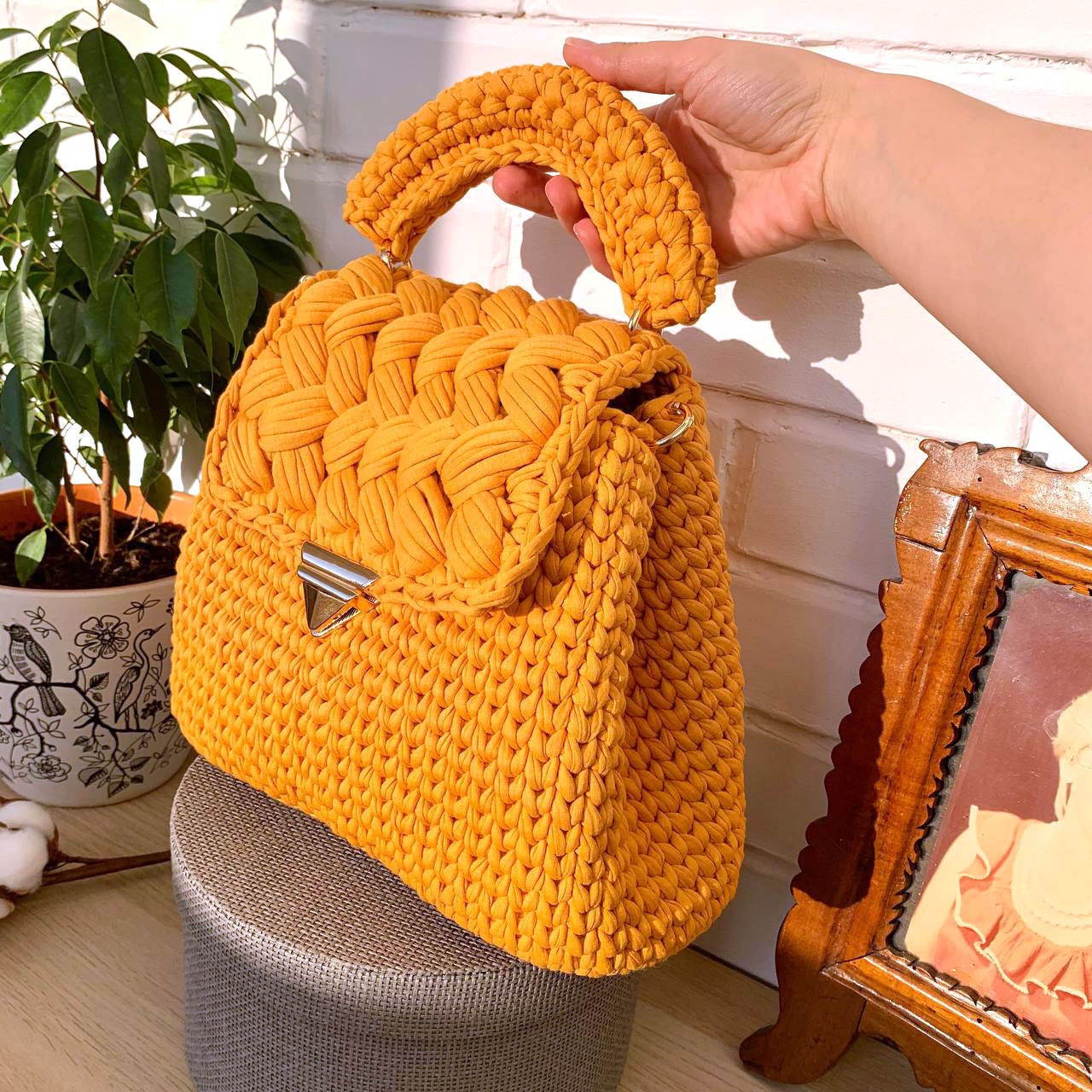 How to crochet bag with tshirt yarn/Part 1 