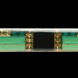 Art Deco Revival PIERRE BEX Style Enamel Bar Pin Brooch 70’s Free shipping